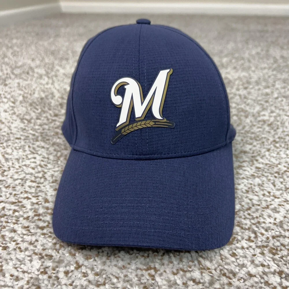 Milwaukee Brewers Hat‎ Cap Strap Back Navy Blue MLB Baseball Mens Sports Logo
